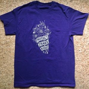 "Protect Trans Kids" flower screenprint